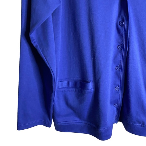 Land's End Women's Royal Blue Button-Down Cardigan - Picture 4 of 8
